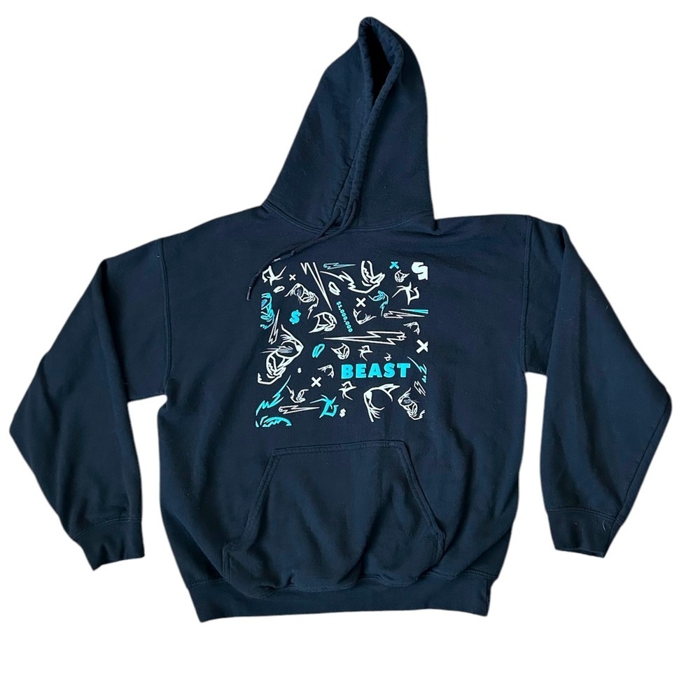 Mr. Beast black hoodie sweatshirt pre-loved size medium